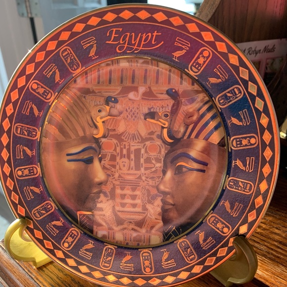 Egyptian Gold Rim Plate - Picture 1 of 2
